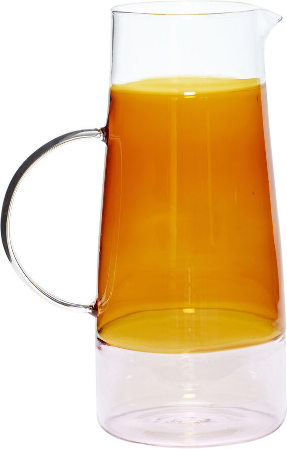 Hübsch Lemonade Jug Amber Rav/klar/lyserød