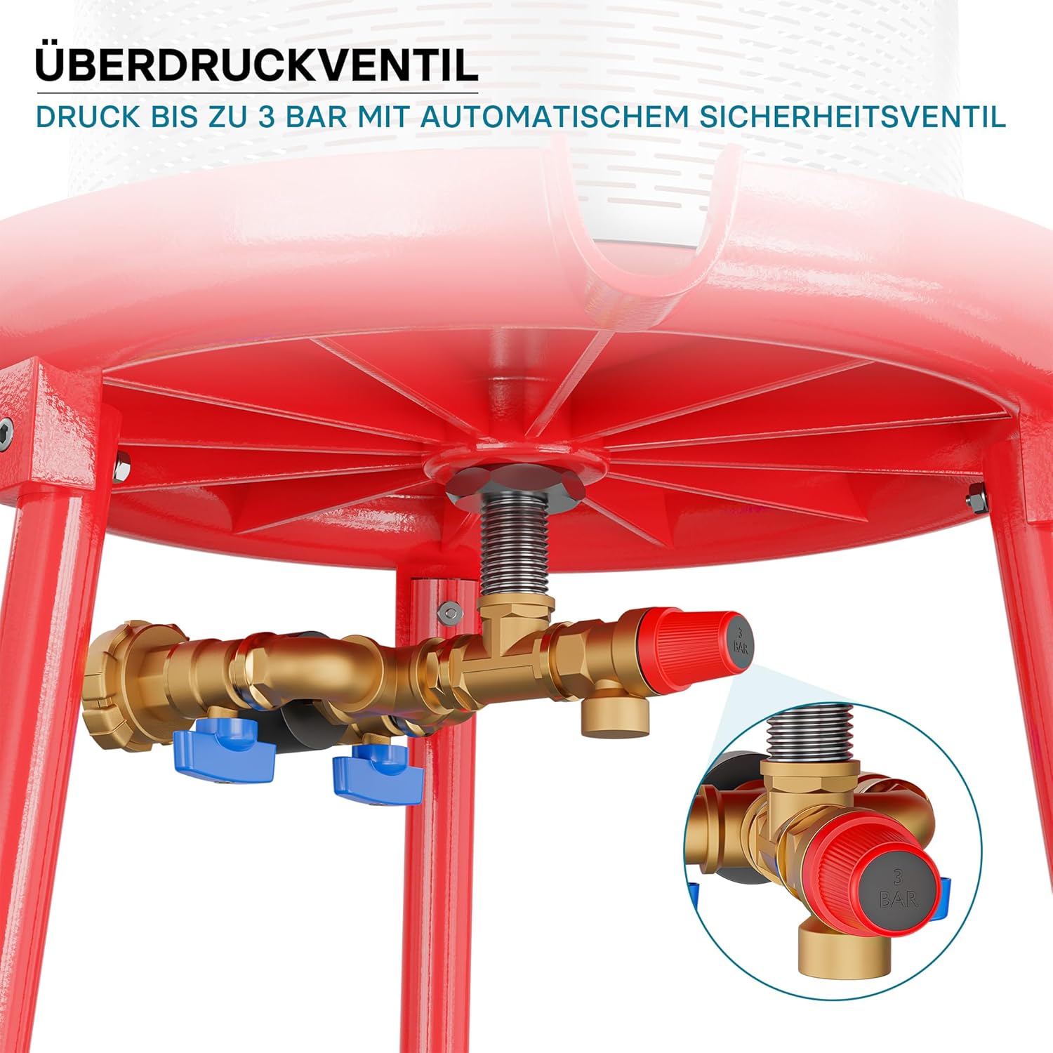 Wiltec Edelstahl Hydropresse mit 40 Liter Korbinhalt, Wasserdruckpresse mit 3 bar zum Pressen von Obst