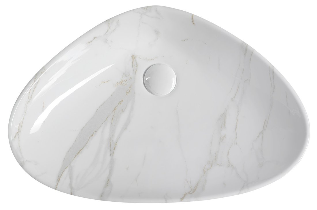 Sapho Dalma keramische waskom marmer structuur 58x39x14cm