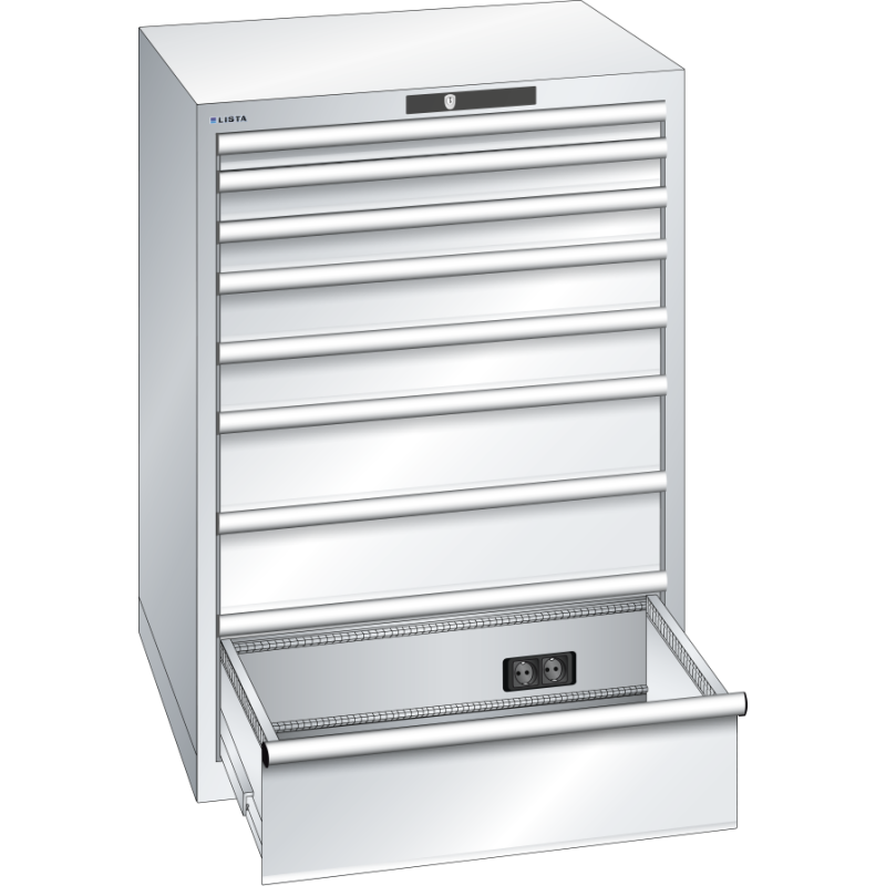 Armoire à tiroirs Lista 36x36E H 100 x L 71,7 x P 72,5 cm avec plusieurs tiroirs Key Lock