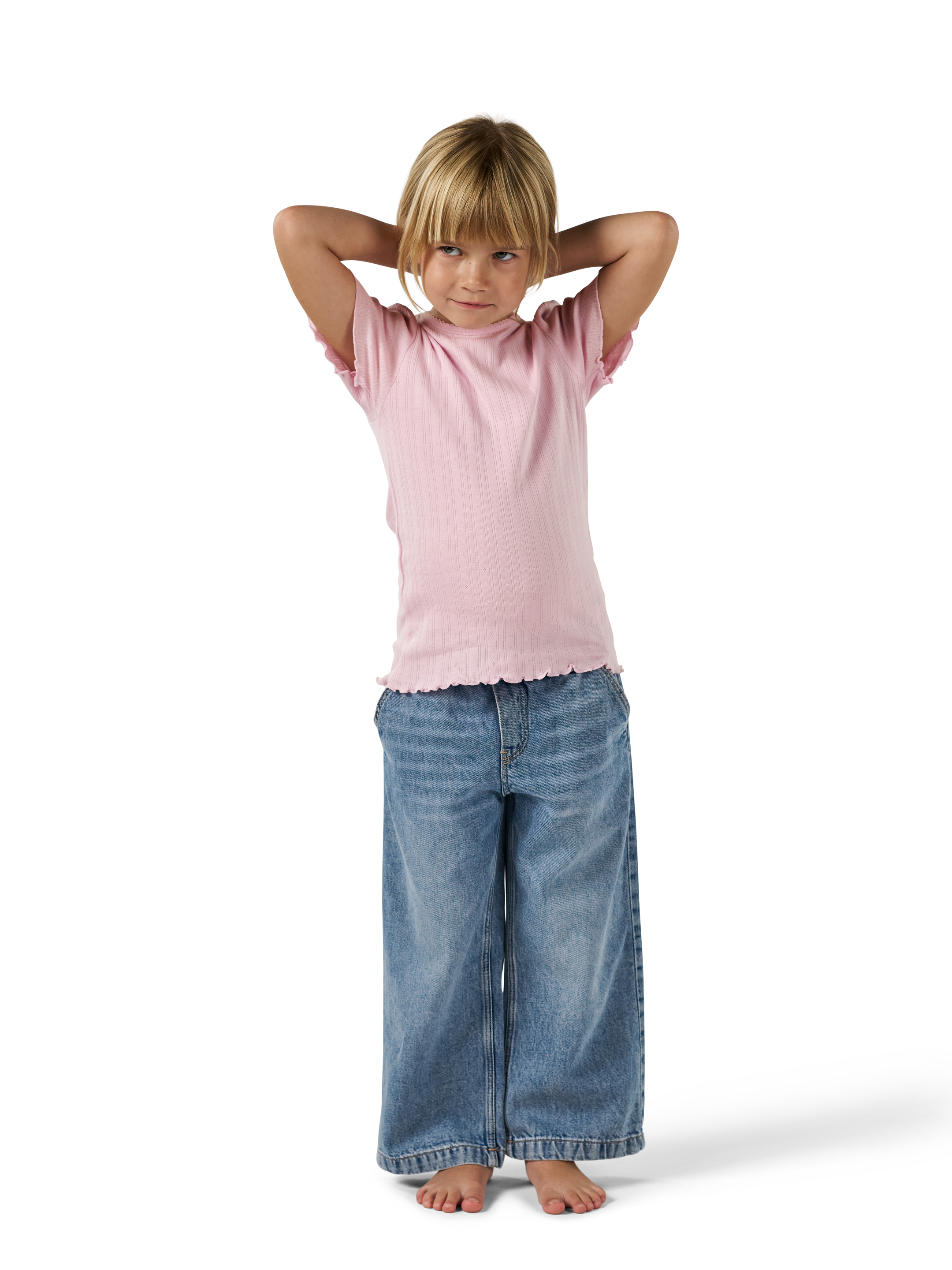 Pointelle T-shirt van katoen voor kinderen