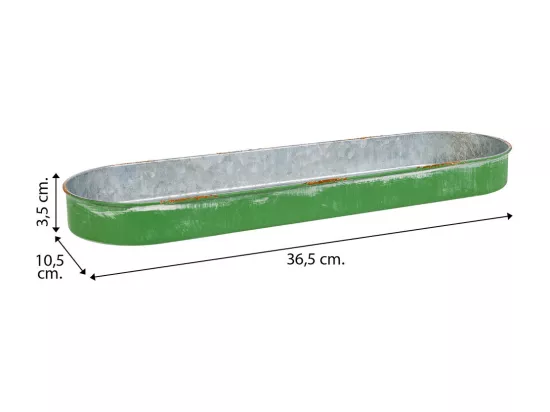 3 Cubos en métal et plateau verts