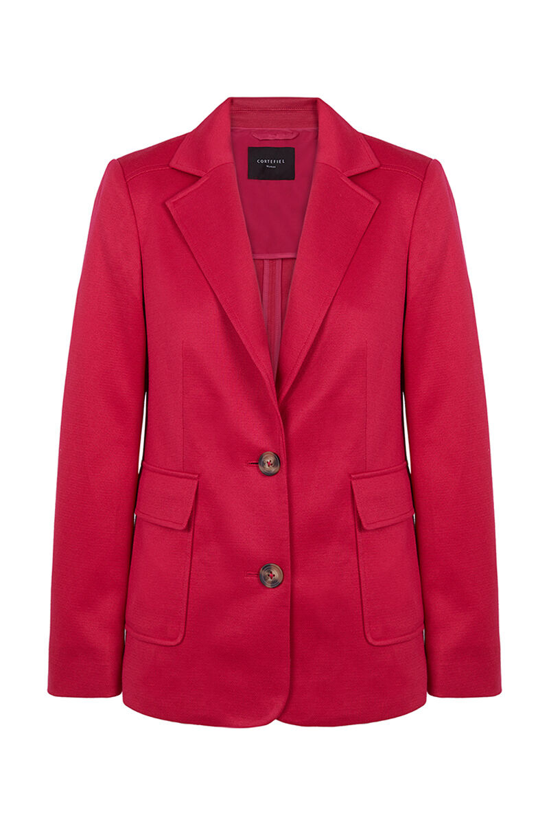 Blazer de malha piqué - Rosa