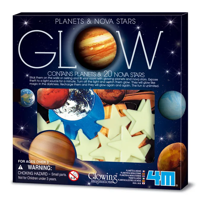 4M Pack autocollants phosphorescents - Planètes et étoiles
