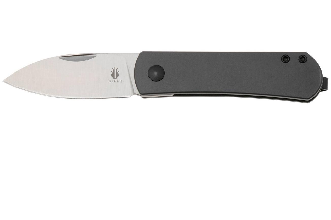 Kizer Vanguard Yorkie V3525A2 Slipjoint, Satin Nitro V, Gray Aluminium, zakmes, Ray Laconico design