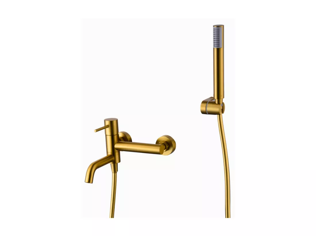 Mitigeur de Baignoire et Douche anti-calcaire Or Brossé IMEX MONZA BDM039-4OC
