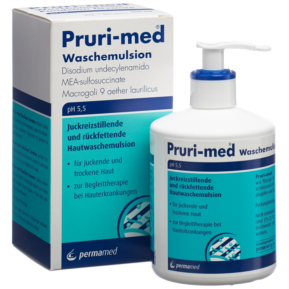 PRURI-MED Juckreizstillende und rückfettende Hautwaschemulsion Emuls pH 5.5 Disp 500 ml