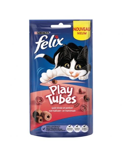 Felix Play Tubes Kalkoen&Ham - Kattensnack