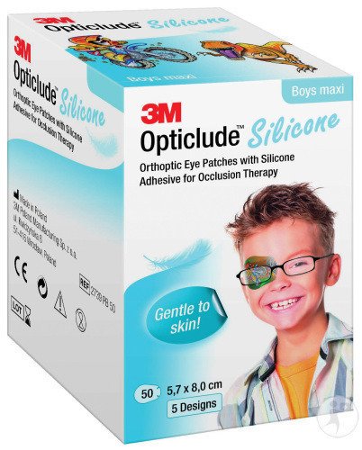 3M Opticlude Silicone Pansements Orthoptiques Boy Maxi 50 Pièces