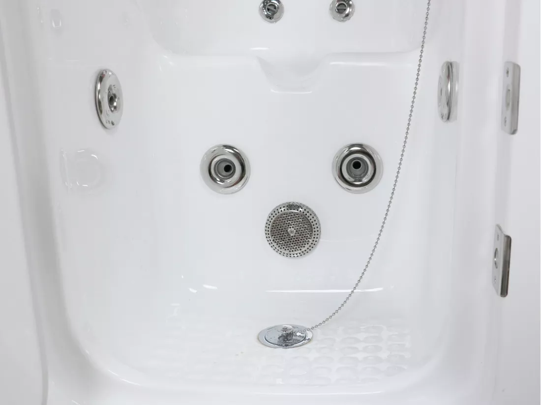 Baignoire balnéo avec porte - 1 place assise - 220L - 101,5 x 69 x 99 cm - BARUVA