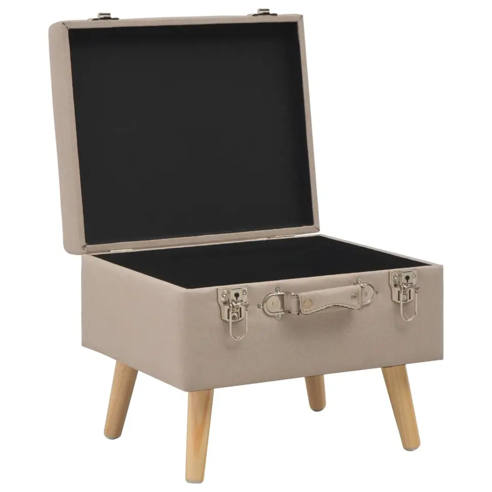 vidaXL - Kruk - Beige - Stof