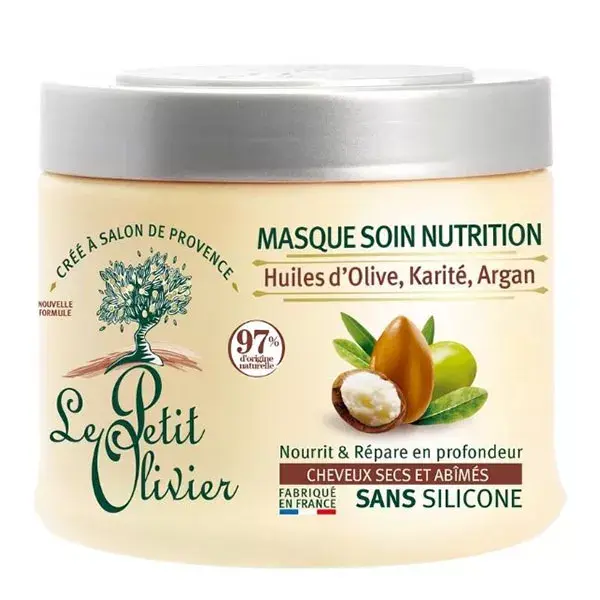 Máscara Capilar Le Petit Olivier - Cuidado Nutritivo para Cabelos Secos e Danificados, Sem Silicone, 330ml