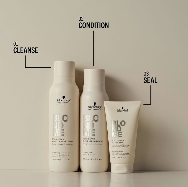 Schwarzkopf - BLONDME Bond Repair - Shampoo - 300 ml - Amandelolie
