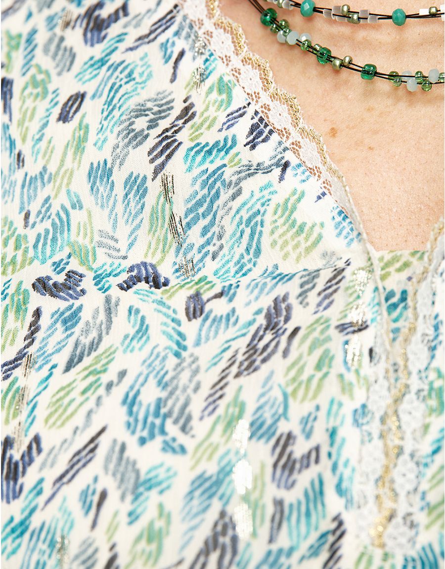 Blouse imprimée verte