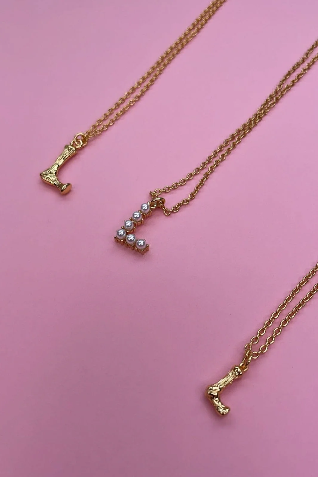 Mellow Moon Pearl Letter Necklace