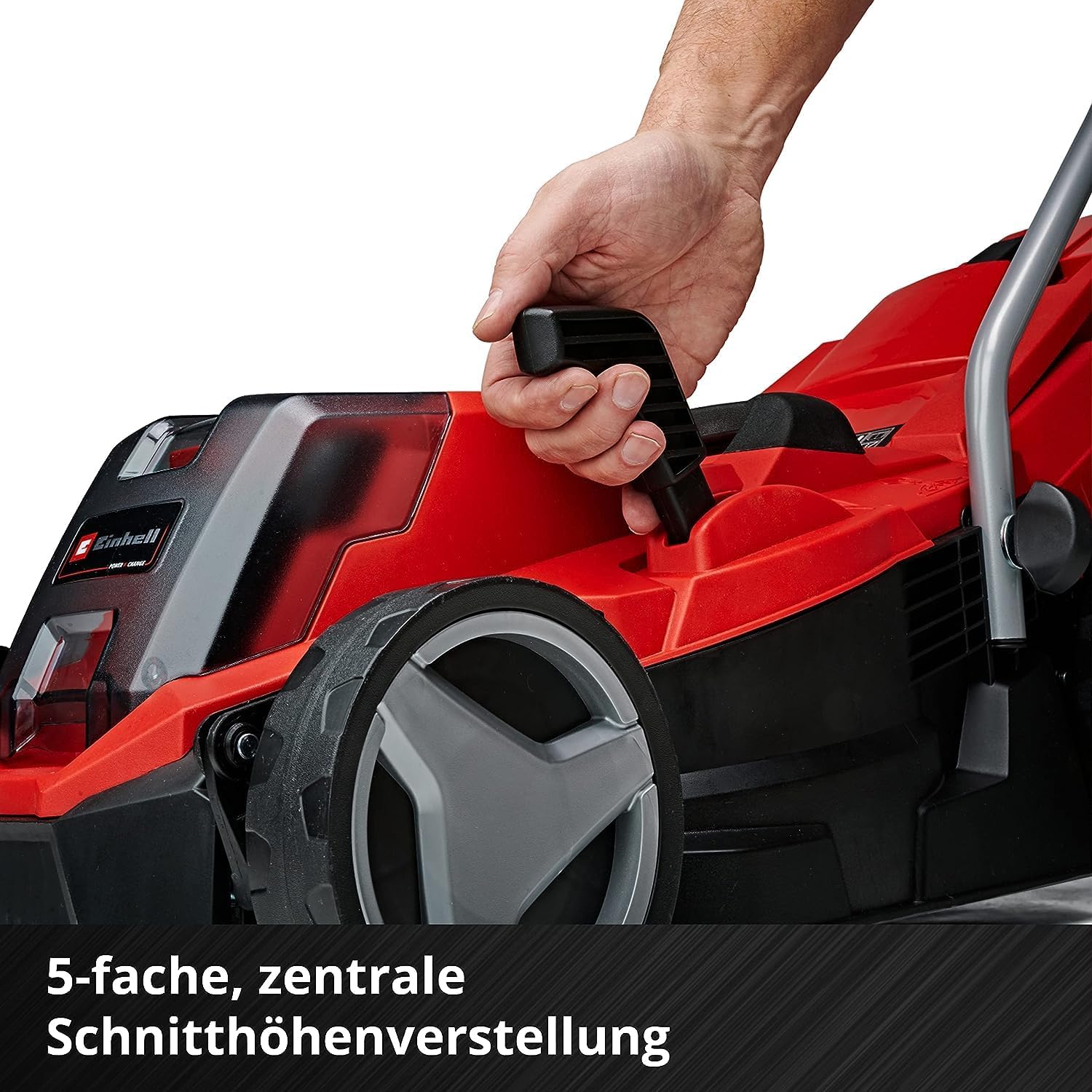 Einhell Akku-Rasenmäher GE-cm 18/33 Li Kit Power X-Change (18 V, 33 cm Schnittbreite, bis 200 m², Brushless, 30L Fangkorb, 25-65 mm Schnitthöhe, inkl. 4,0 Ah Akku und Ladegerät)