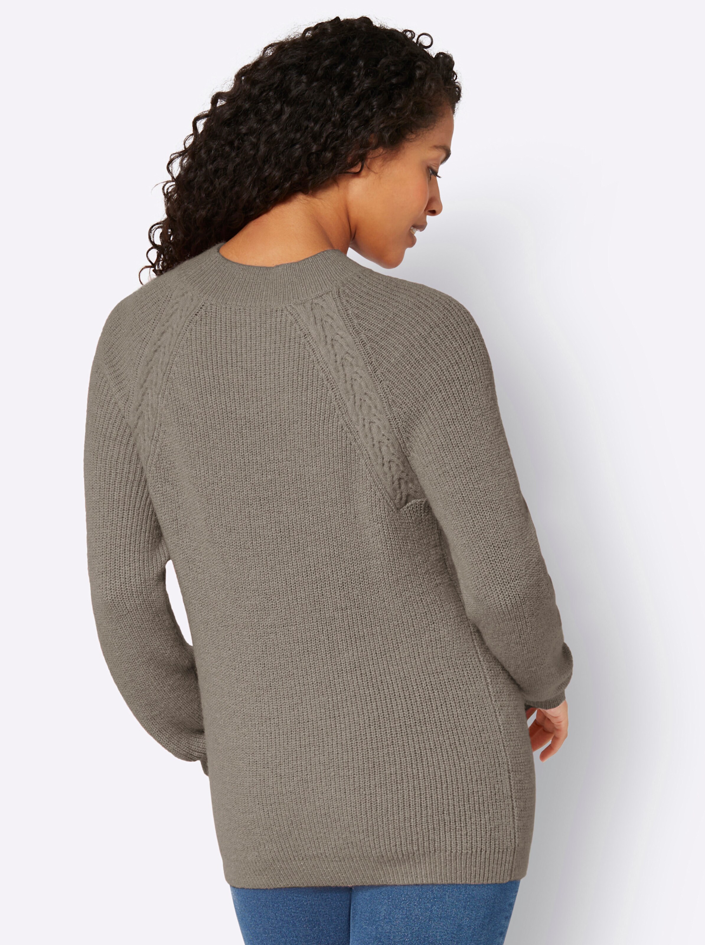 Pullover in taupe-meliert