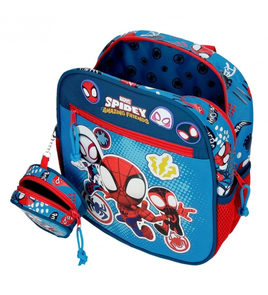 Joumma Bags Mochila Guardera Spidey Go webs go con carro azul