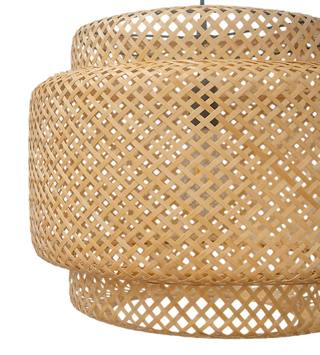 Suspension Clure bambou naturel E27 42W IP20 Ø45cm GoodHome