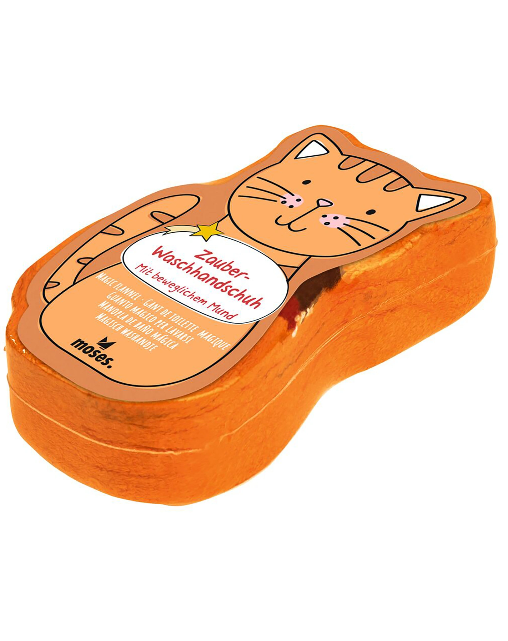 Waschhandschuh KATZE in orange