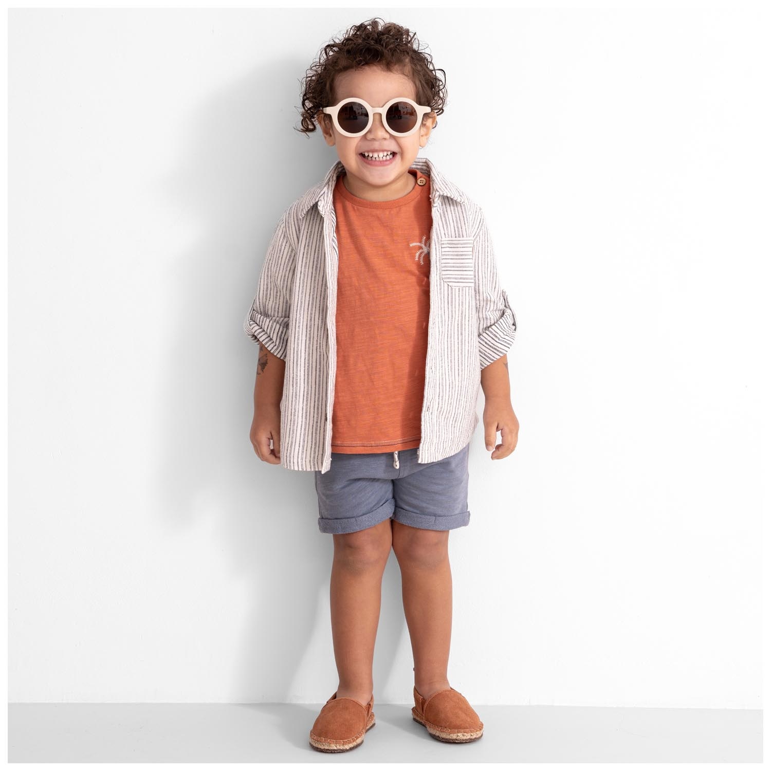 Prénatal peuter blouse driekwart mouwen strepen multi