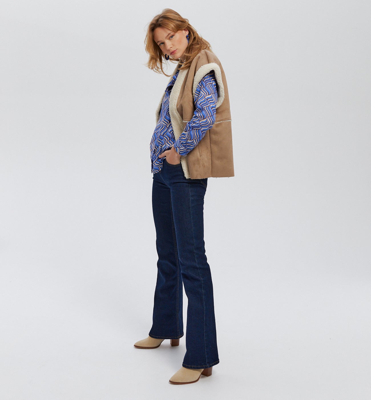 Chemise imprimée Femme - Imprimé bleu