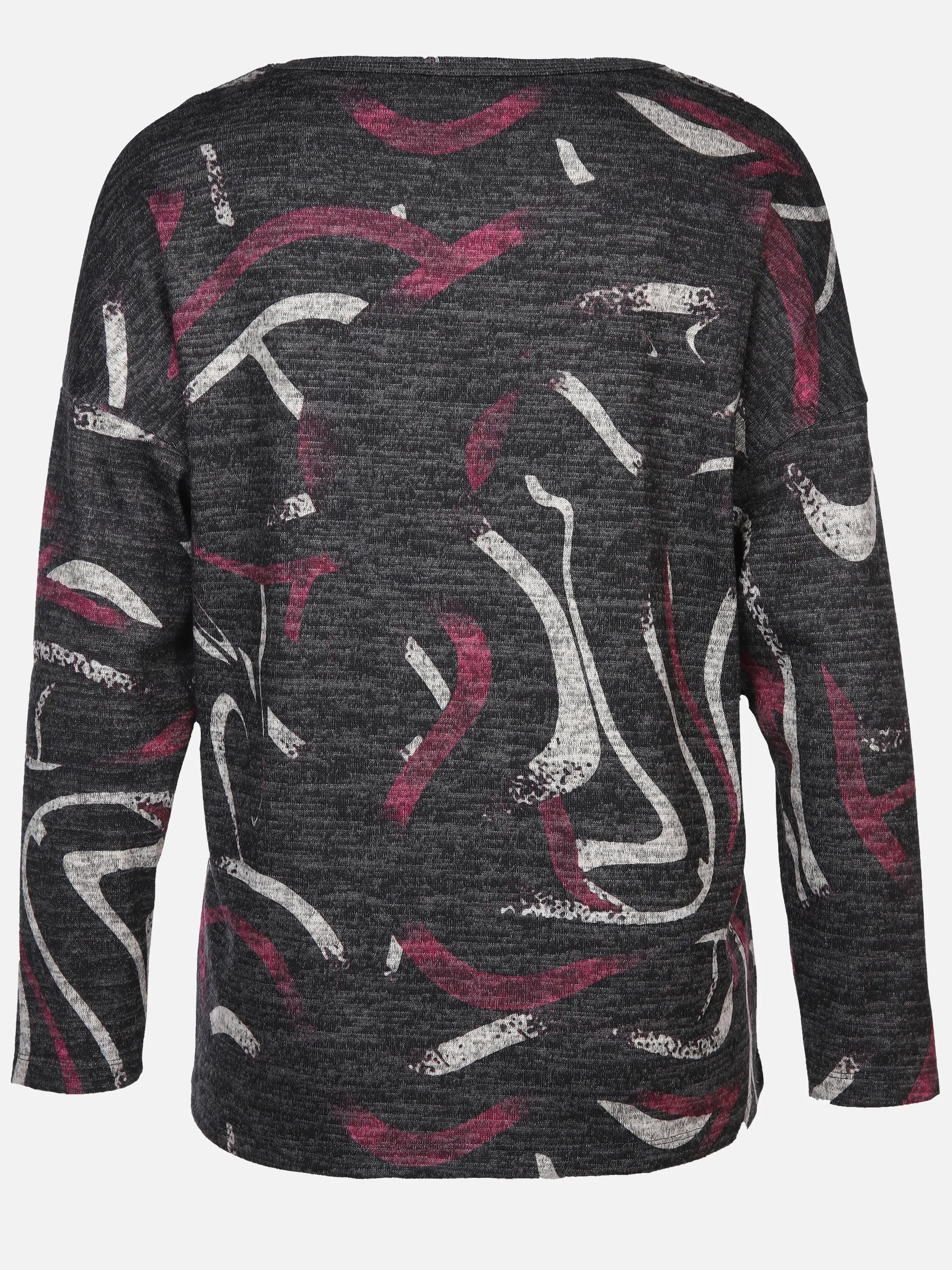 Damen Print Flauschshirt mit Strasssteinchen