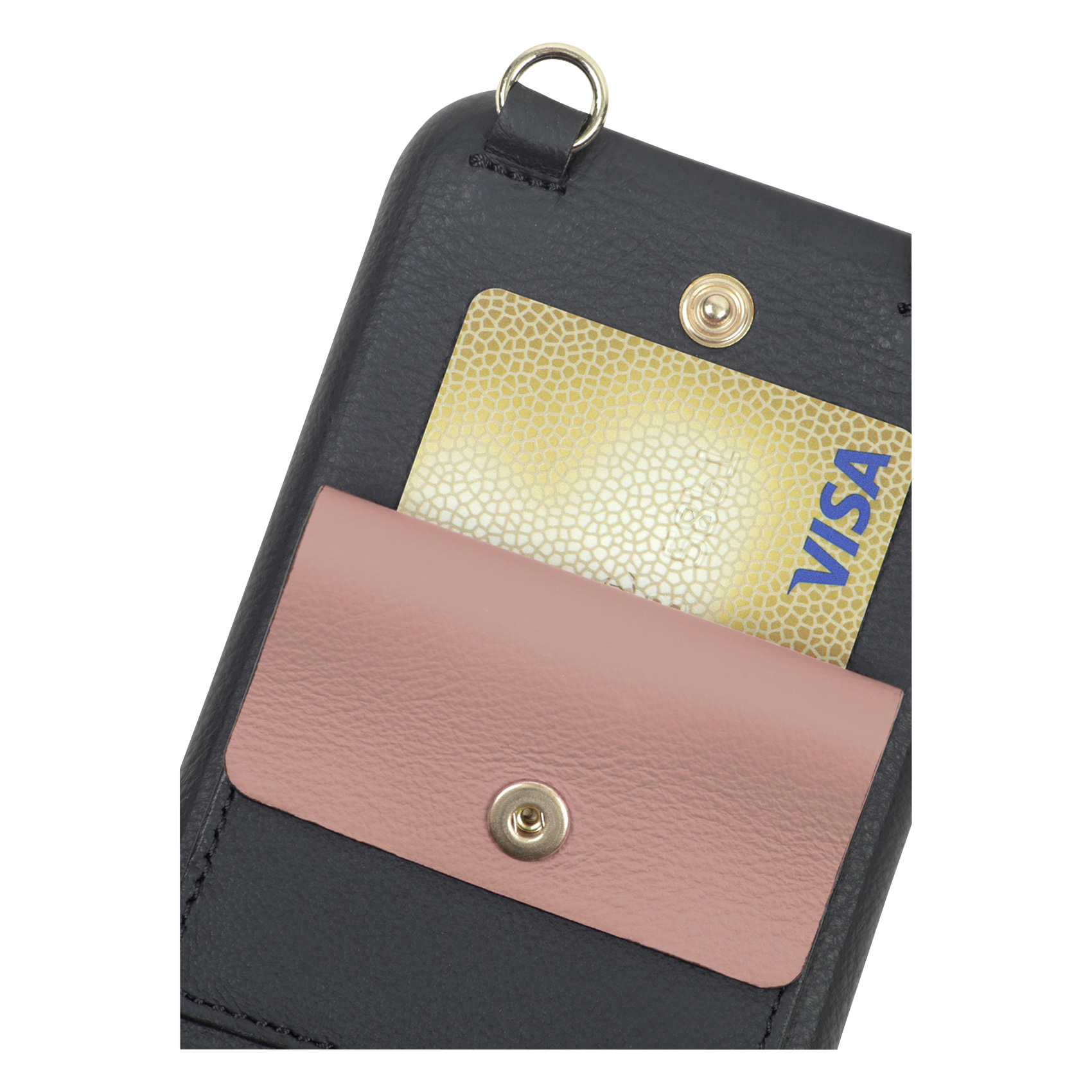LOU - Etui pour iPhone avec pochette en cuir| Noir