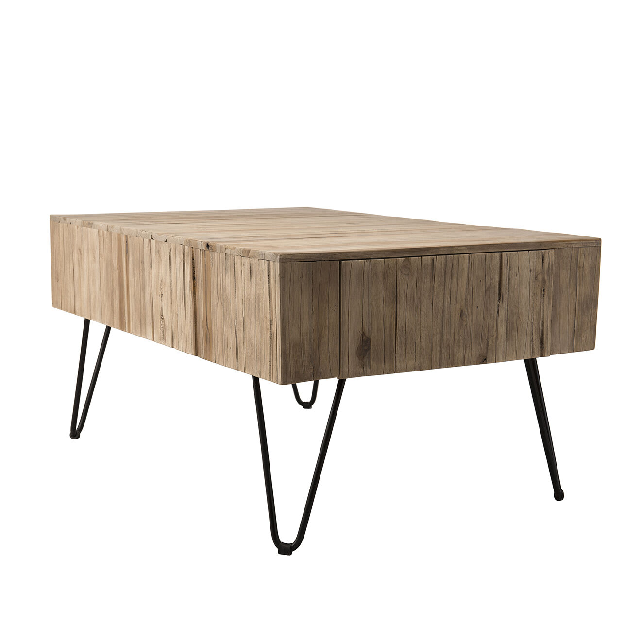 Macabane Table basse 2 tiroirs Clara teck - 90x60x45 cm
