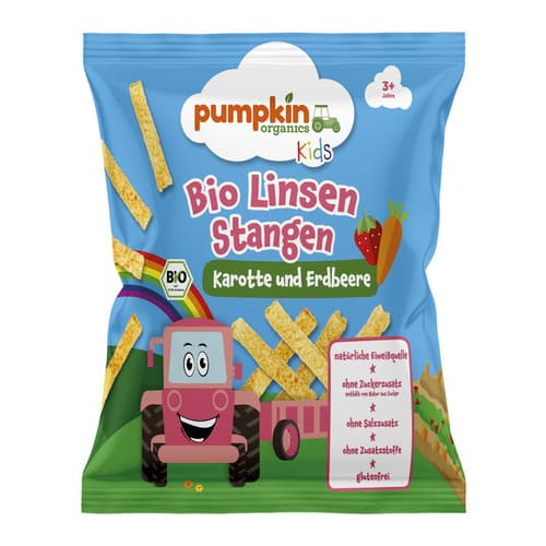 Pumpkin Organics Bio Linsen Stangen Karotte & Erdbeere