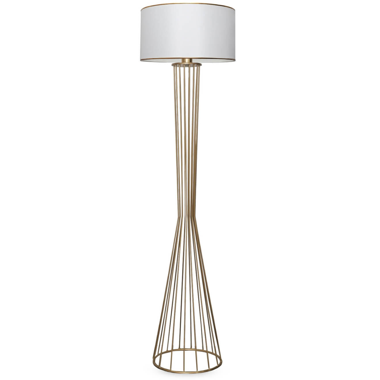 Opviq Lampadaire Ayd blanc/doré - 21x38x155 cm