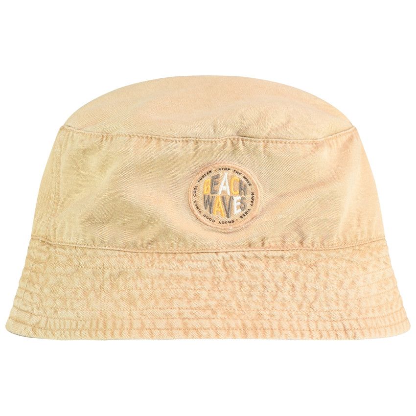 Bob avec badge brodé pour garçon - Beige
