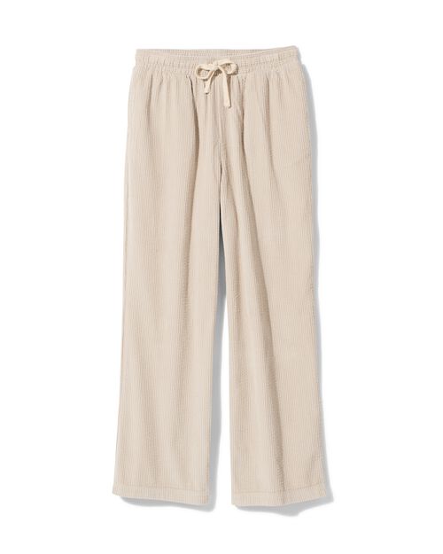 pantalon femme Lena velours côtelé jambes larges sable