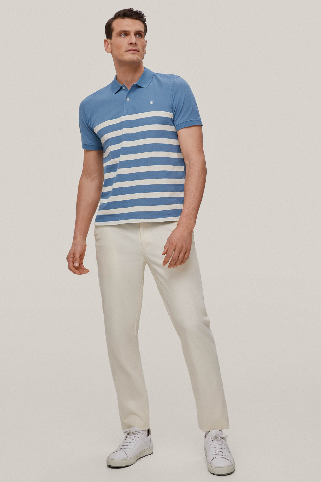Camisa polo listrada estilo fantasia - Azul