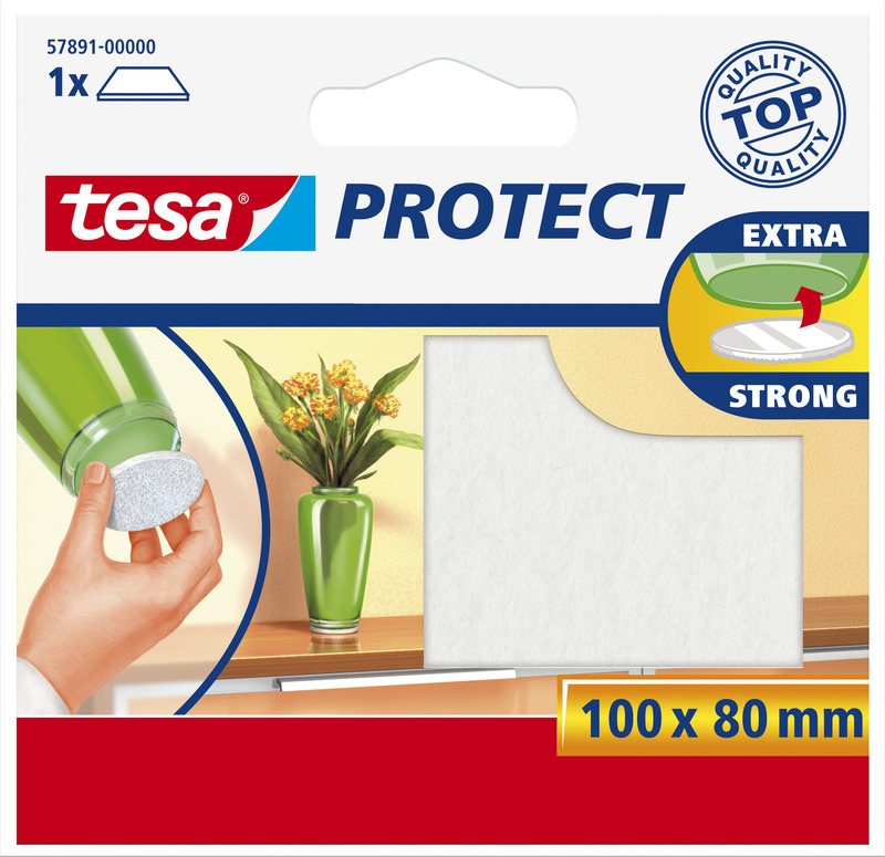 Tesa Filzgleiter, zuschneidbar, 100 x 80 mm, weiss