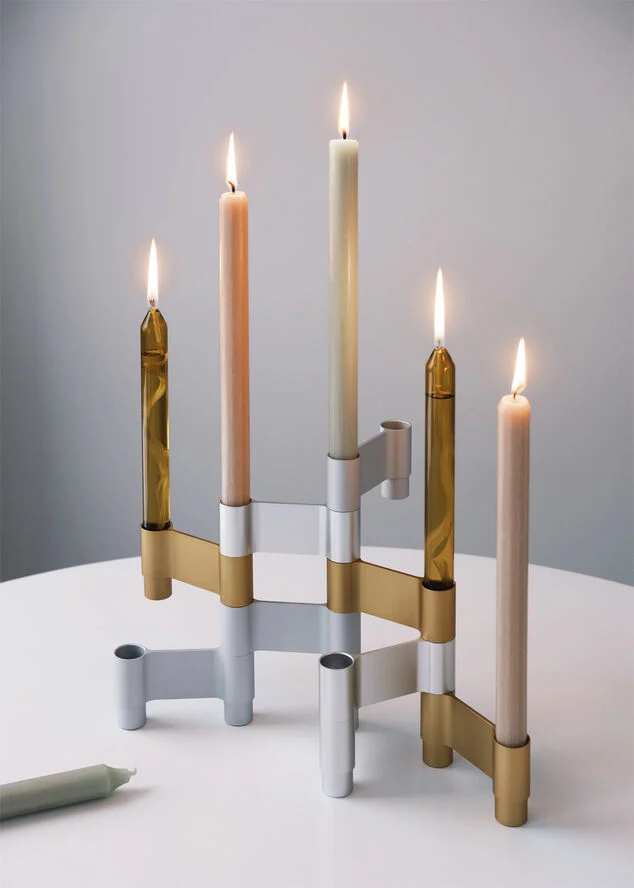 Studio About LINK, CANDLE HOLDER, MATT ALUMINIUM, 11060M 223