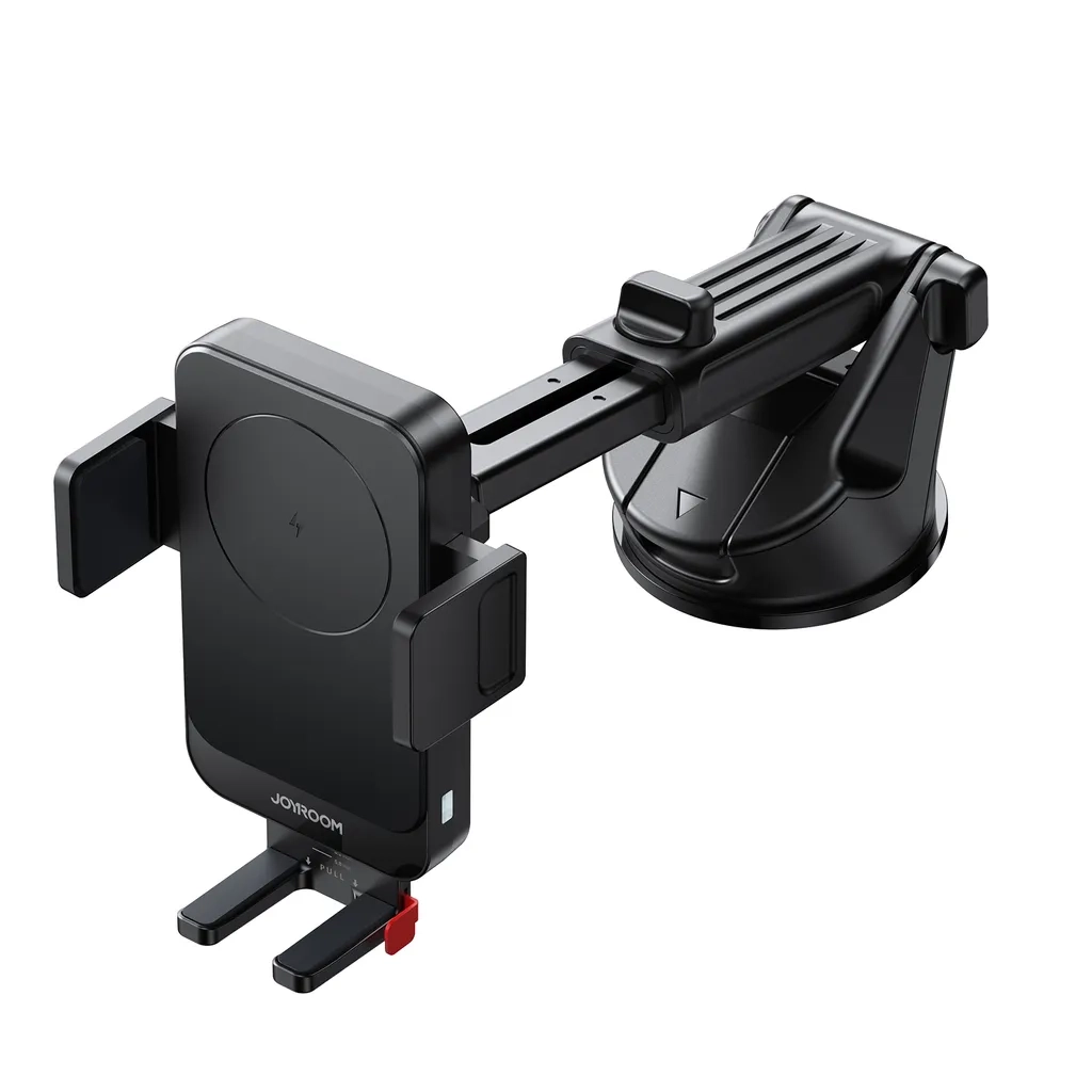 (15W) Qi Wireless Charger Auto KFZ Smartphone Teleskoparm Halterung Ladegerät mit Saugnapf (JR-ZS241S) - Schwarz