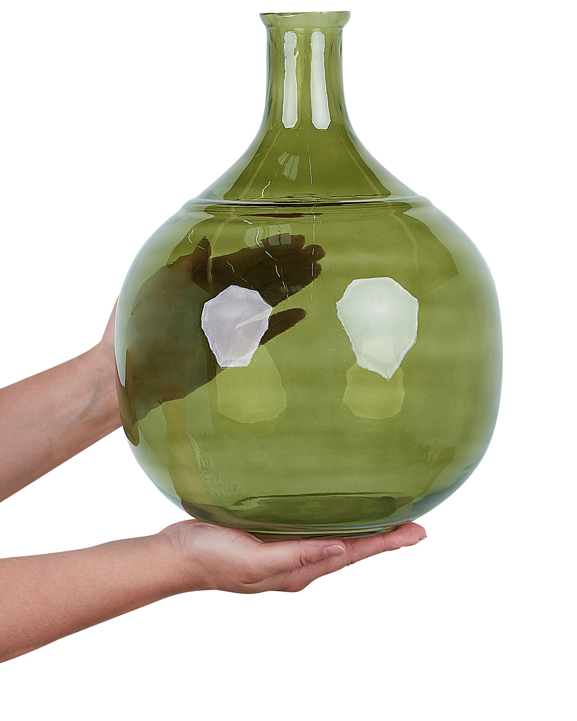 Bloemenvaas ACHAAR Glas 34 cm Olijfgroen