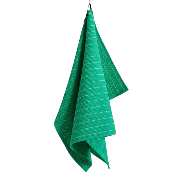 HAY  Canteen viskestykke - Emerald Pinstripe