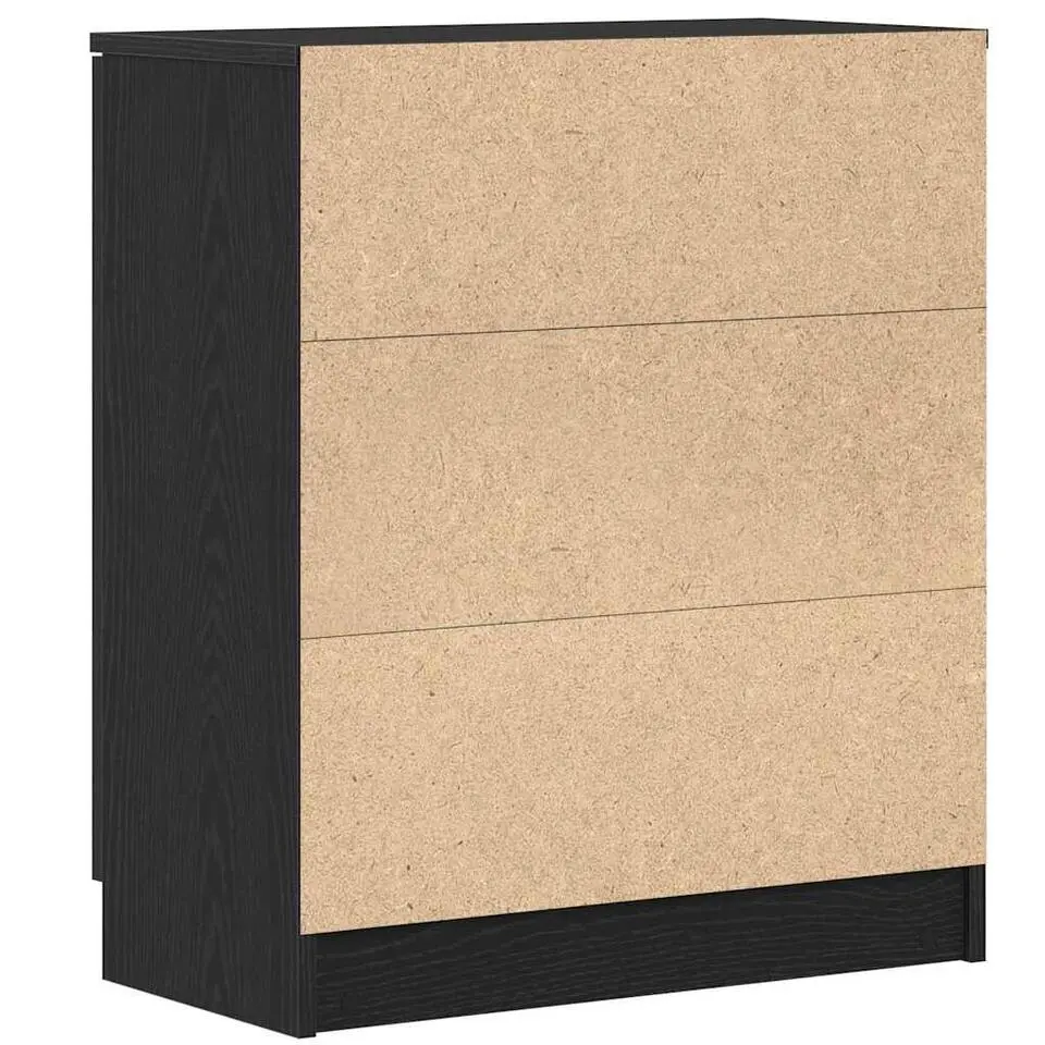 vidaXL - Dressoir met 2 deuren - Zwart eiken - Bewerkt hout - 60x30x70 cm