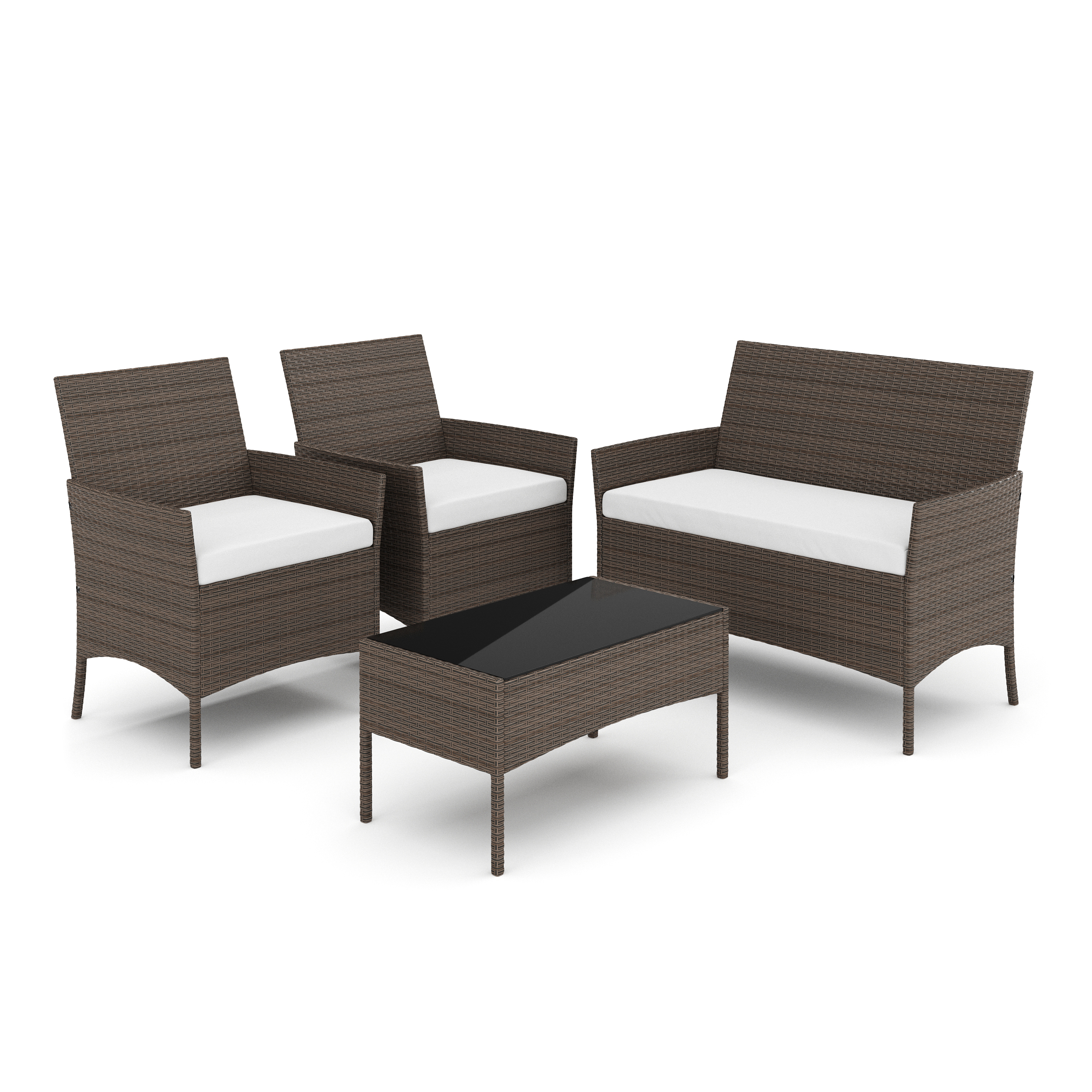 Gartenset Rattan MOLDE braun/beige