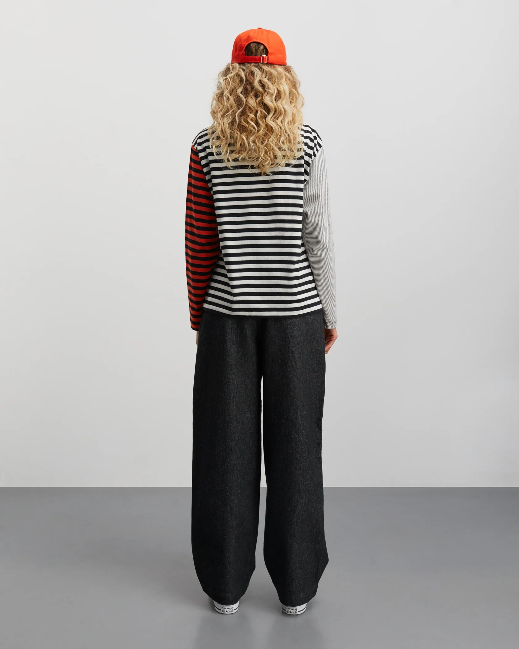 Mads Nørgaard  Crisp Jersey Silke Block langærmet t-shirt - Black/Snow White