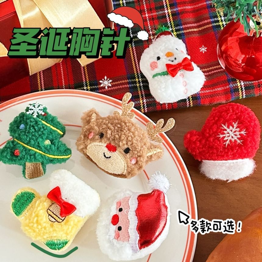 Bohod - Kerst pluche broche (verschillende ontwerpen)