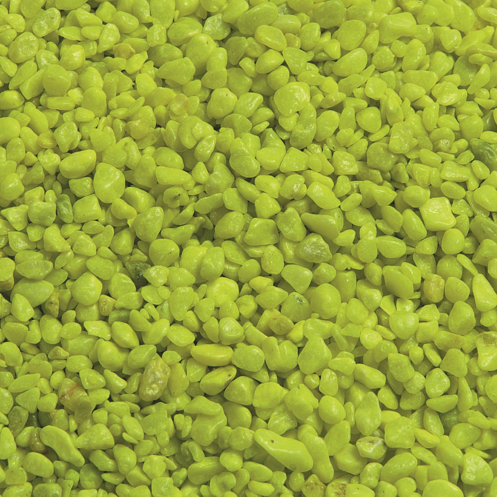 Gravier neon jaune 1 kg pour aquarium.