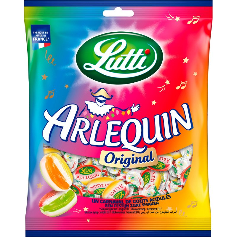 Bonbons acidulés Arlequin Lutti - Sachet de 150 g