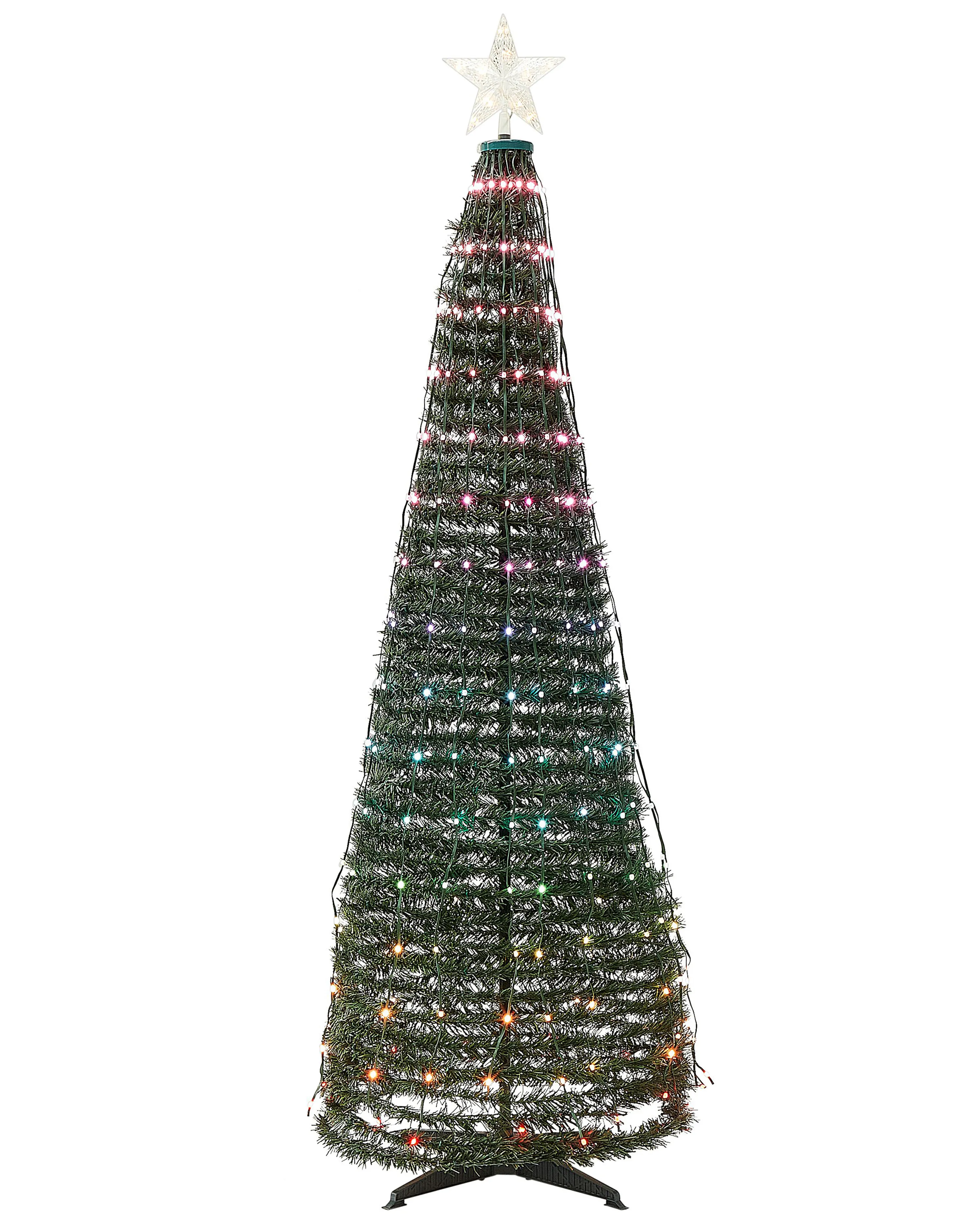Vloer kerstversiering slimme LED met app SAARLOQ Kerstboom 188 cm Groen