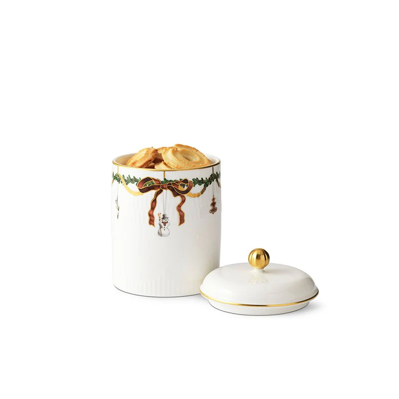 Royal Copenhagen  Stjerne Riflet krukke med låg - H16 cm