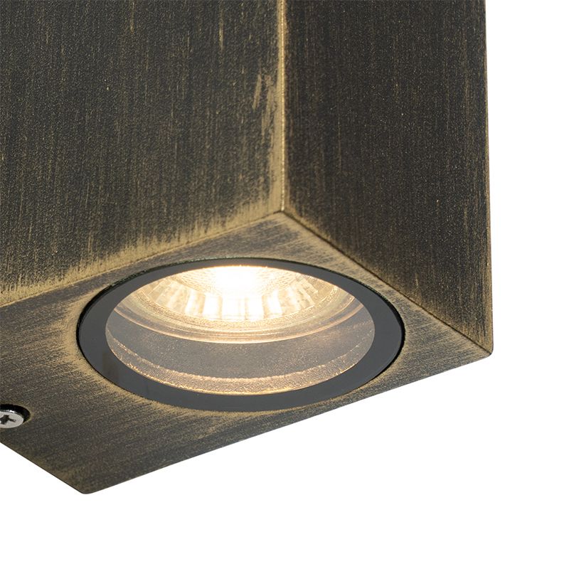 Moderne wandlamp antiek goud 2-lichts IP44 - Baleno