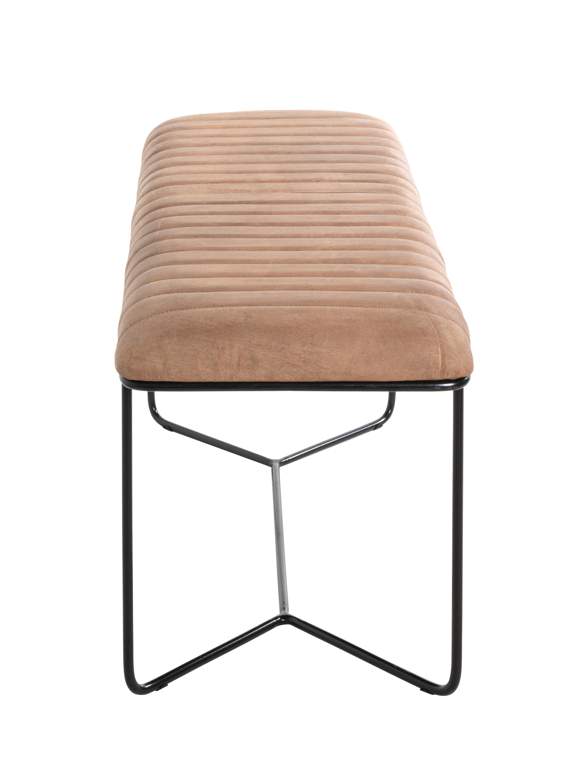 Sitzbank 100 x 48 cm Lederbezug braun/schwarz