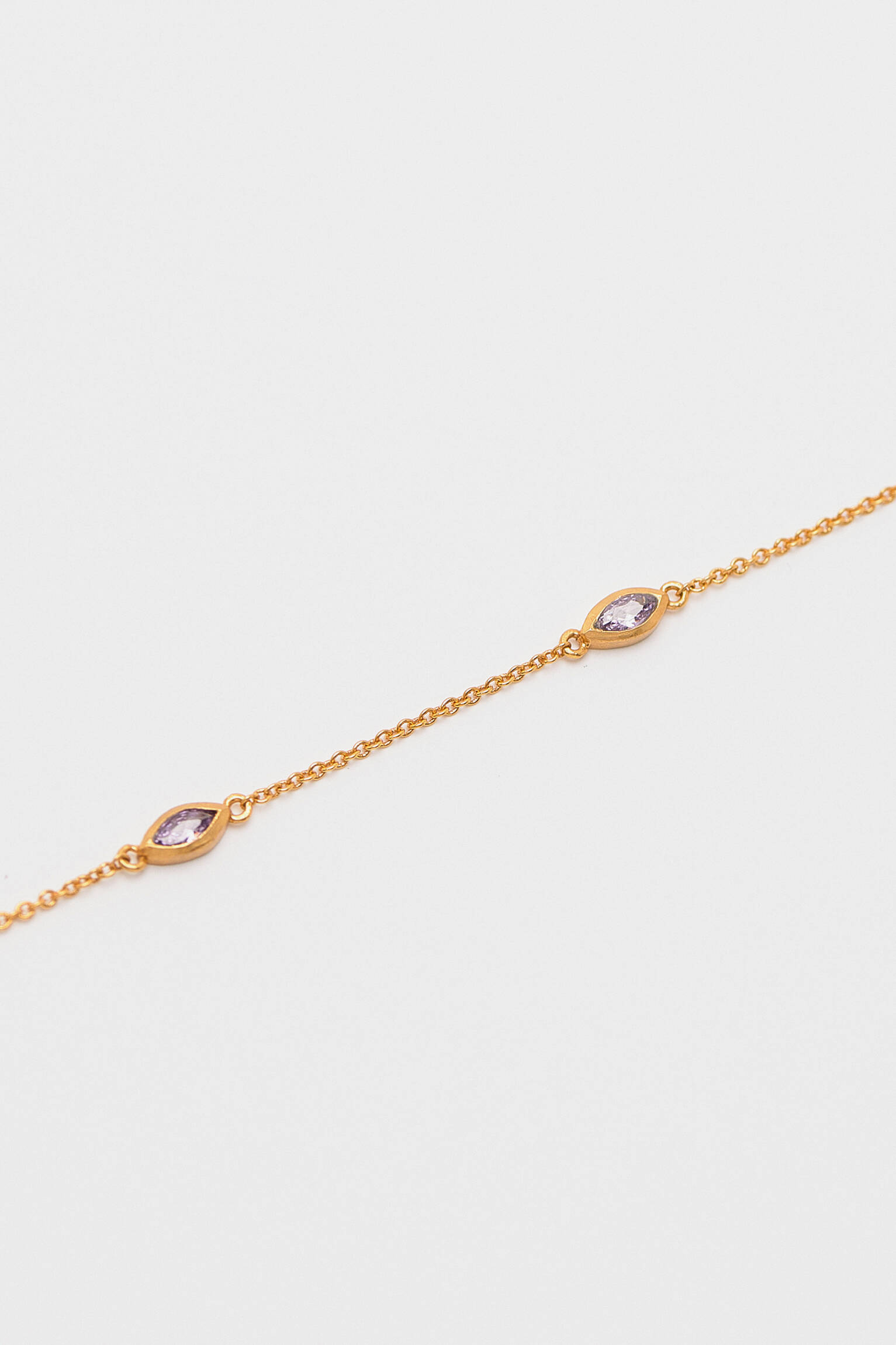 Colar de zircônia, banhado a ouro 24 quilates - Dourado